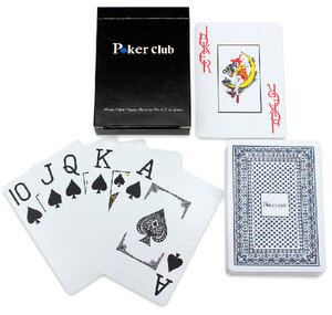 *Карты игр. 54л. Покер (пластик; син. рубашка) (ИН-9130)