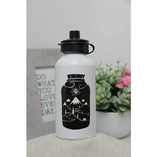 фото Спортивная бутылка дикая природа wild горы и солнце банка luzimuzi