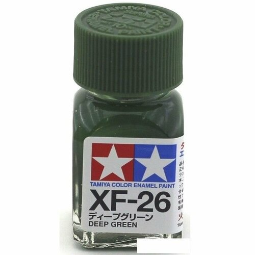 tamiya xf 28 dark copper темная медь металлик краска эмалевая 10 мл Эмаль XF-26 Deep Green flat, enamel paint 10 ml. (Насыщенный Зелёный матовый) Tamiya 80326