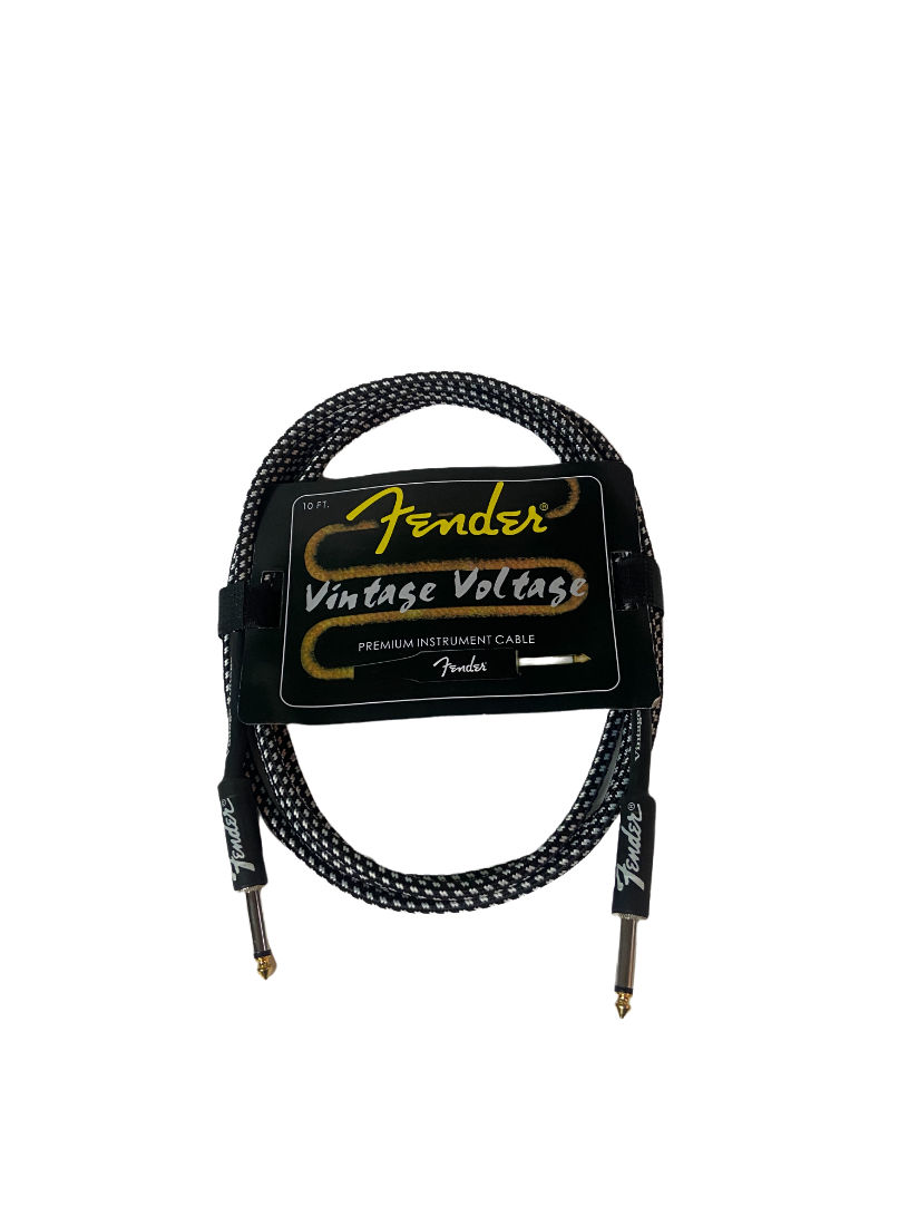 Кабель гитарный, Fender Vintage Voltage, 3м, черно-белый — фото 1