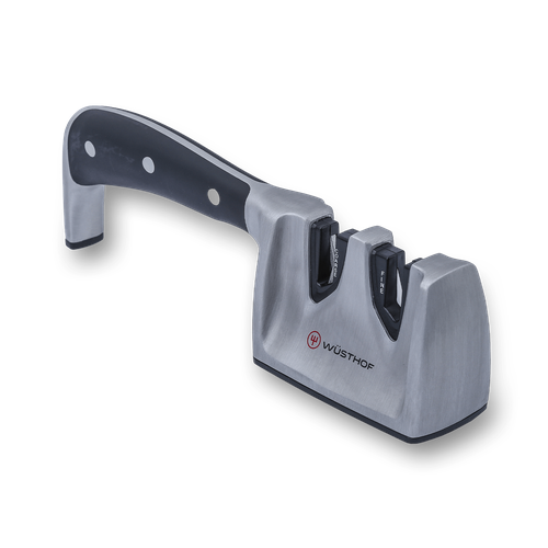 Двухуровневая механическая точилка для европейских кухонных ножей Wuesthof (карбид/керамика), ABS-пластик, нержавеющая сталь, 3060388001