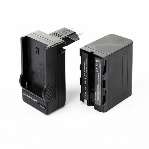 двойное зарядное устройство dl np f970 для аккумулятора sony f970 micro usb и type c с информационным индикатором Комплект аккумулятор 6600 mAh с зарядным устройством Fotokvant NP-F960/F970+NP-F-CH1 KIT