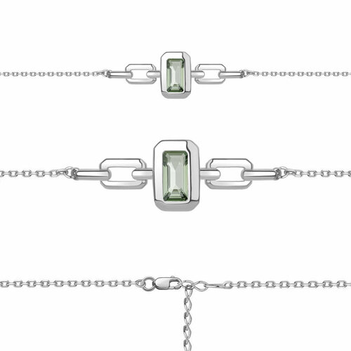 фото Браслет diamant online, серебро, 925 проба, празиолит, длина 17 см.