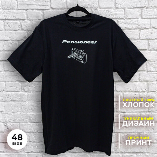 Футболка Pensioneer Cassette (Black Edition), размер 48, черный