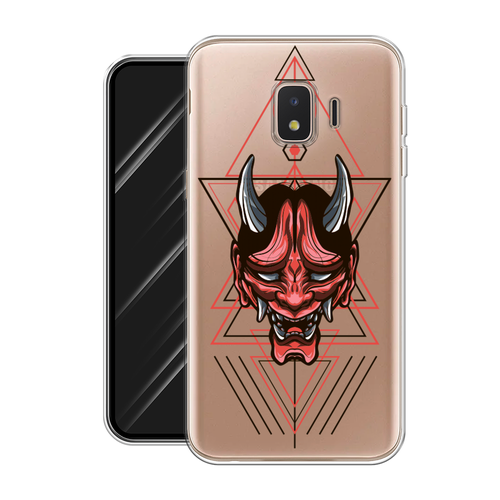 Силиконовый чехол на Samsung Galaxy J2 Core (2020) / Самсунг Галакси J2 Core (2020) Hanya Oni mask, прозрачный