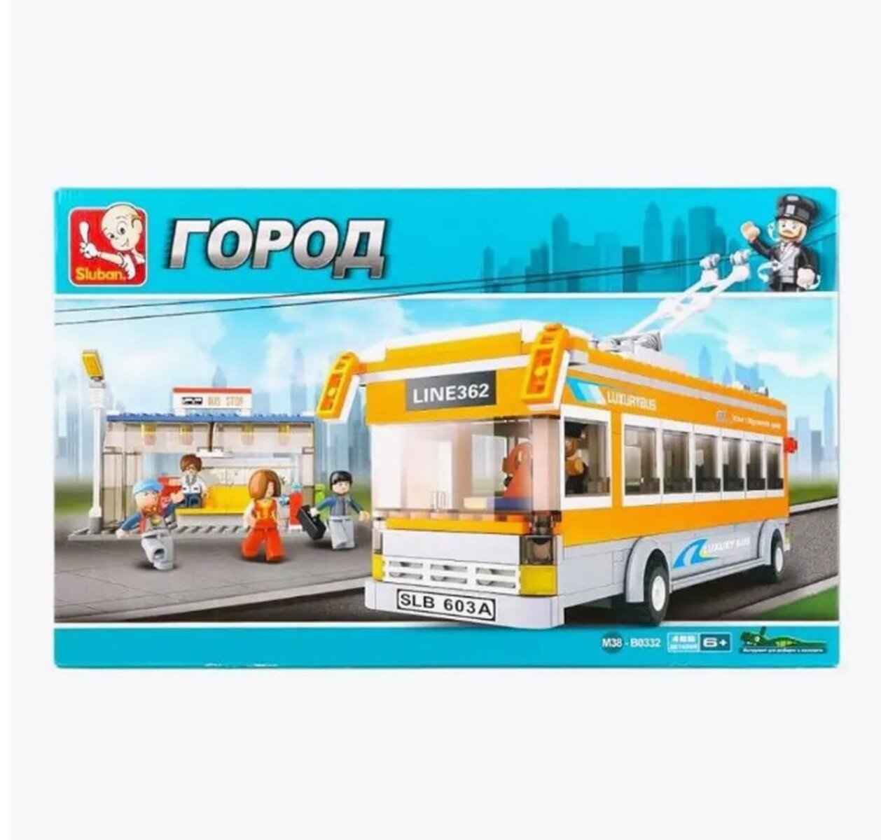 Конструктор Sluban Троллейбус. Маршрут 362, 465 дет. M38-B0332