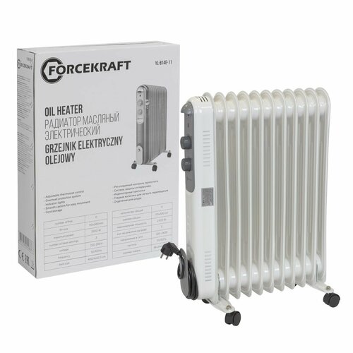 Радиатор масляный электрический 220-240V5060Гц2500Вт11 секций 11х58см3 режима нагрева защ от перегрева48х24х625см FORCEKRAFT FK-YL-B14E-11 819500₽