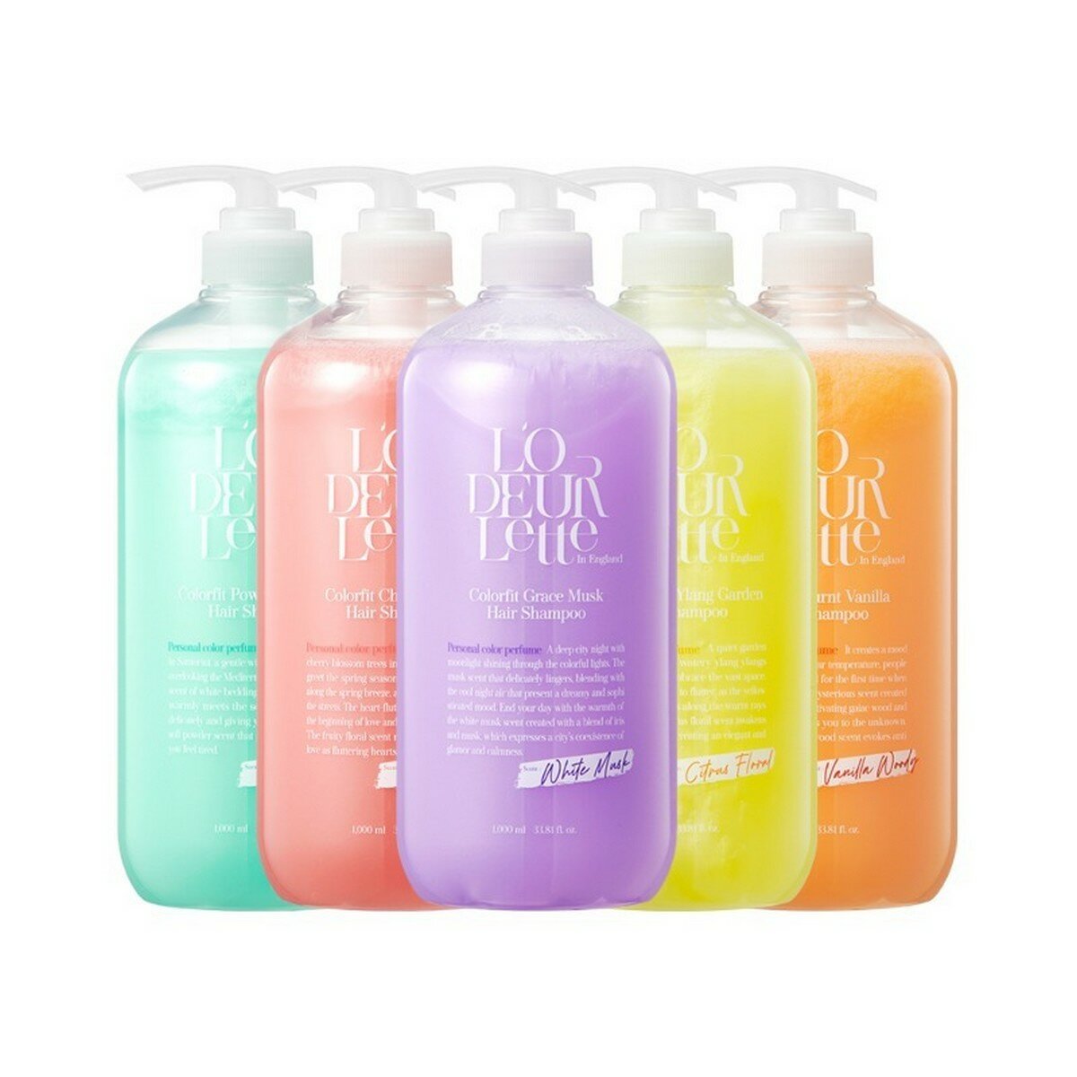 LODEURLETTE Парфюмированный шампунь для волос c ароматом цветка вишни / In England Colorfit Cherry Fleur Hair Shampoo, 500 мл — фото 1
