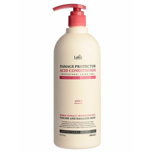 Кондиционер с маслом арганы и коллагеном Damage Protector Acid Conditioner 900 мл, La'dor шампунь для поврежденных волос lador damage protector acid shampo 150 мл 2 шт