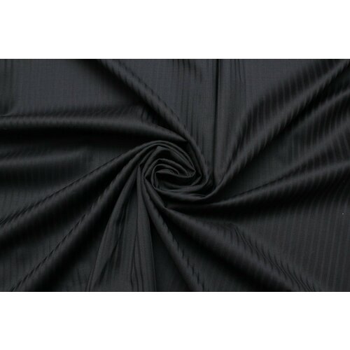 Ткань Шерсть-стрейч Armani чёрно-синяя в продольную жаккардовую полоску, 330 г/пм, ш152см, 0,5 м