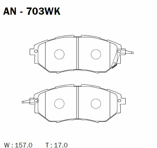 Колодки тормозные Япония для SUBARU LEGACY IV (BL) 2.0 D AWD AKEBONO AN703WK