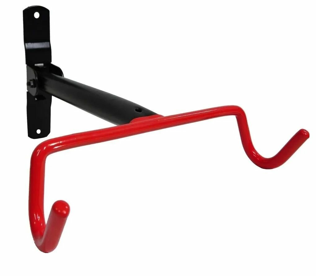 Крюк стальной Vinca Sport, настенный, для хранения велосипеда, крепление - за раму, черный-красный
