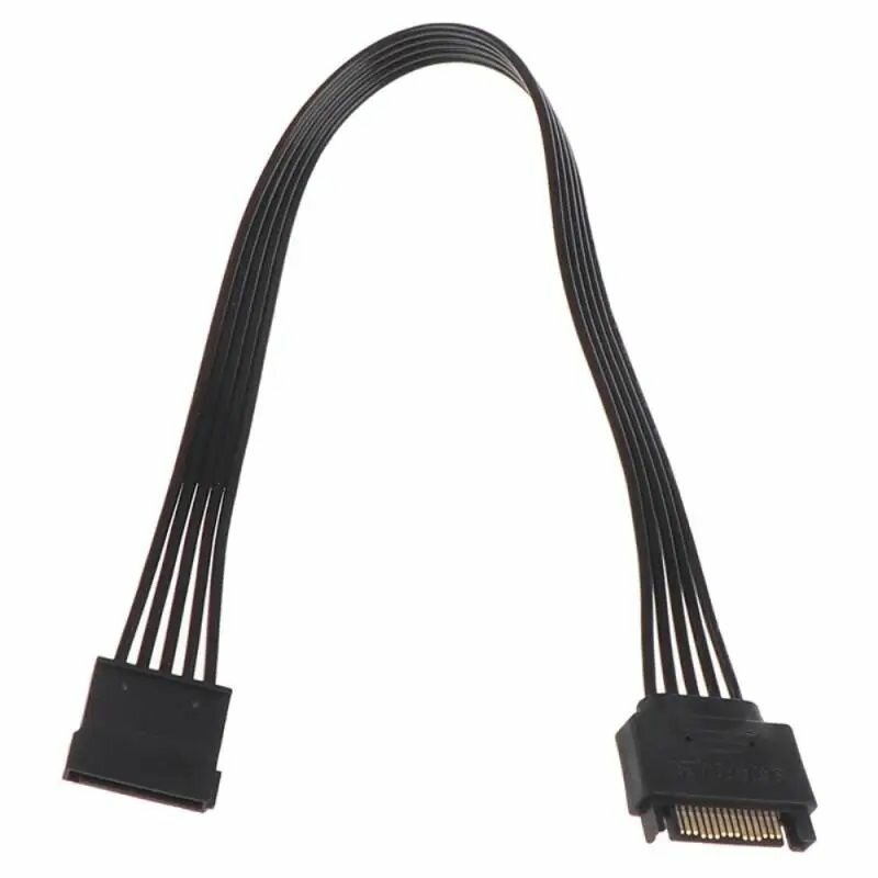 Кабель питания удлинитель SATA 15-Pin (F) - SATA 15-Pin (M) Черный / Удлинитель сата /