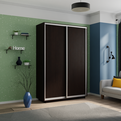 Шкаф-купе,120x60x220,(ШxГxВ), Экспресс, 2дверный, ДСП, Венге , ДСП/ДСП