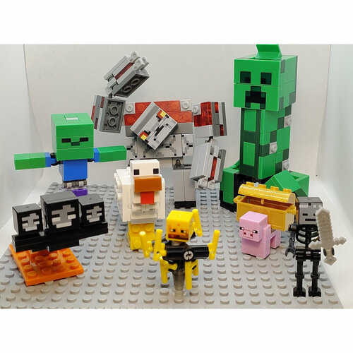 Набор минифигурок Майнкрафт X0294 / Minecraft / совместимы с конструктором лего, 8 шт, пакет набор фигурок супергерои мстители avengers 8 шт игрушки для мальчиков человечки для конструктора совместимы с лего