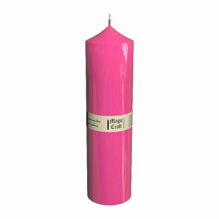 Свеча колонна 22 см розовая