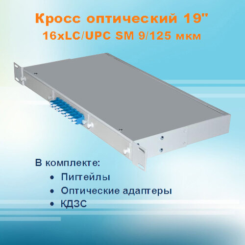 Кросс оптический стоечный СКРУ-1U19-A16/48-LC-SM (укомплектованный)
