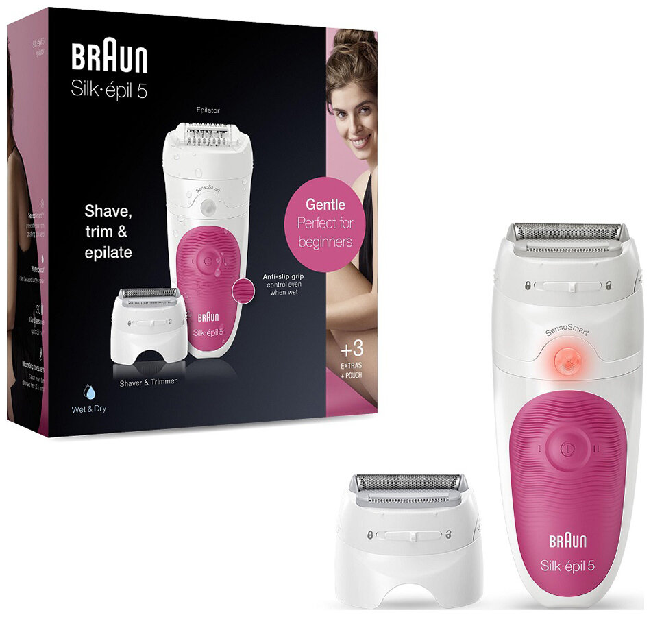 Эпилятор Braun Silk-epil S5 SES 5-600 белый/розовый - фото №9