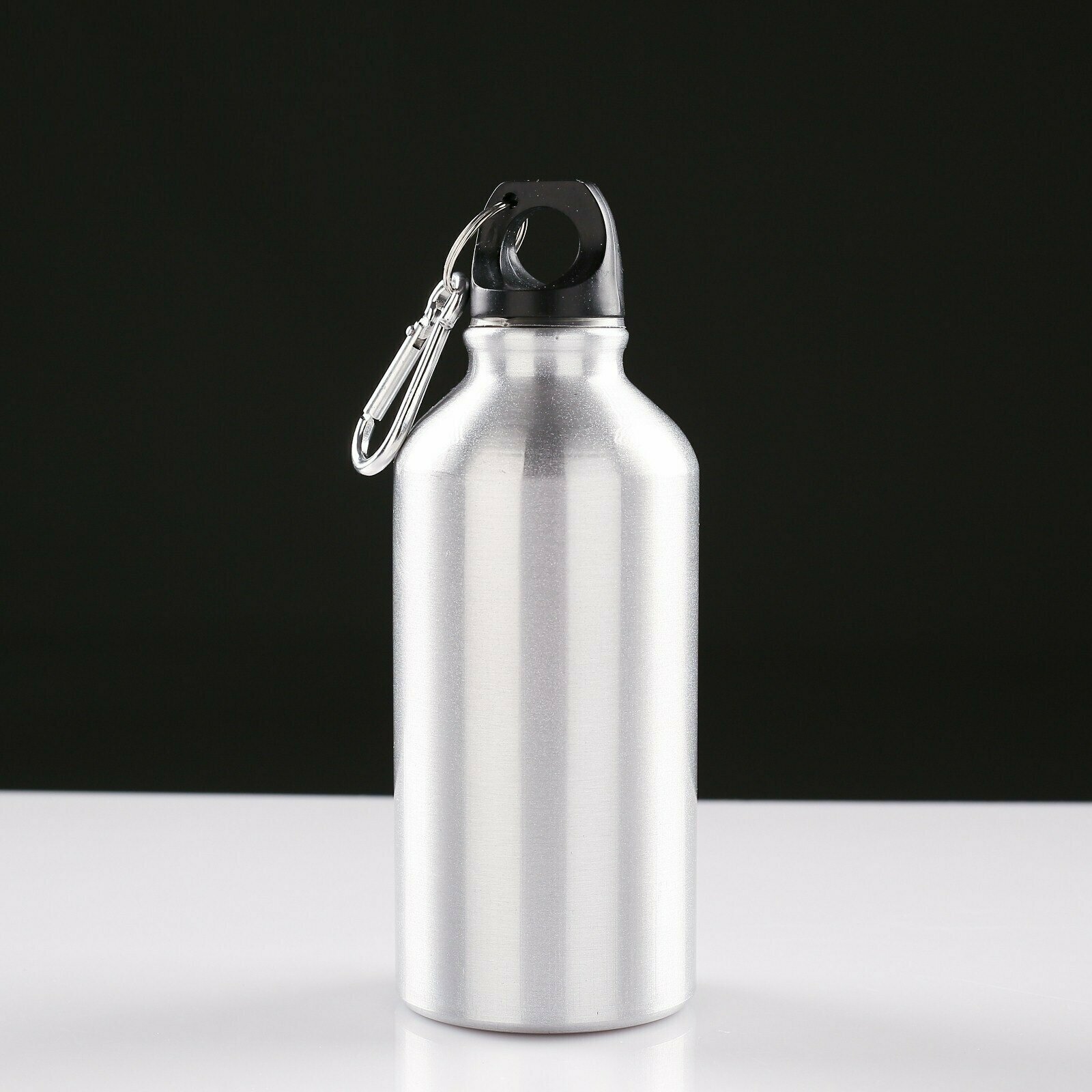 Бутылка фляжка алюминиевая с карабином
