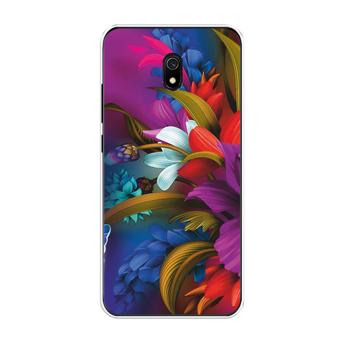 Силиконовый чехол на Xiaomi Redmi 8A / Сяоми Редми 8A Фантастические цветы