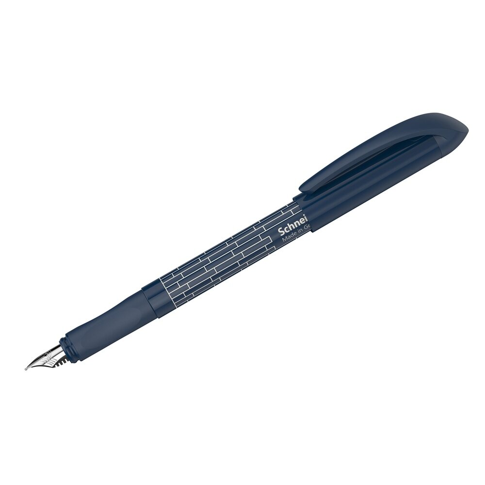 Ручка перьевая Schneider "Easy navy", синяя, 1 картридж, грип, темно-синий корпус (162058)