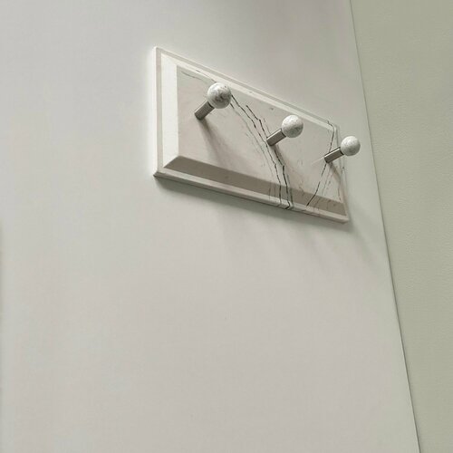 Вешалка из искусственного мрамора Haifisch 30x15, Белый мрамор