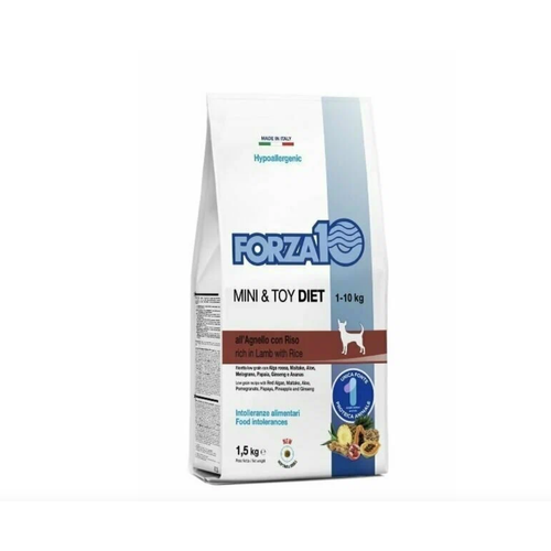 Корм сухой Forza10 "Diet" для взрослых собак мелких пород, Mini Diet Agnello con Riso (ягнёнок и рис) 1,5 кг