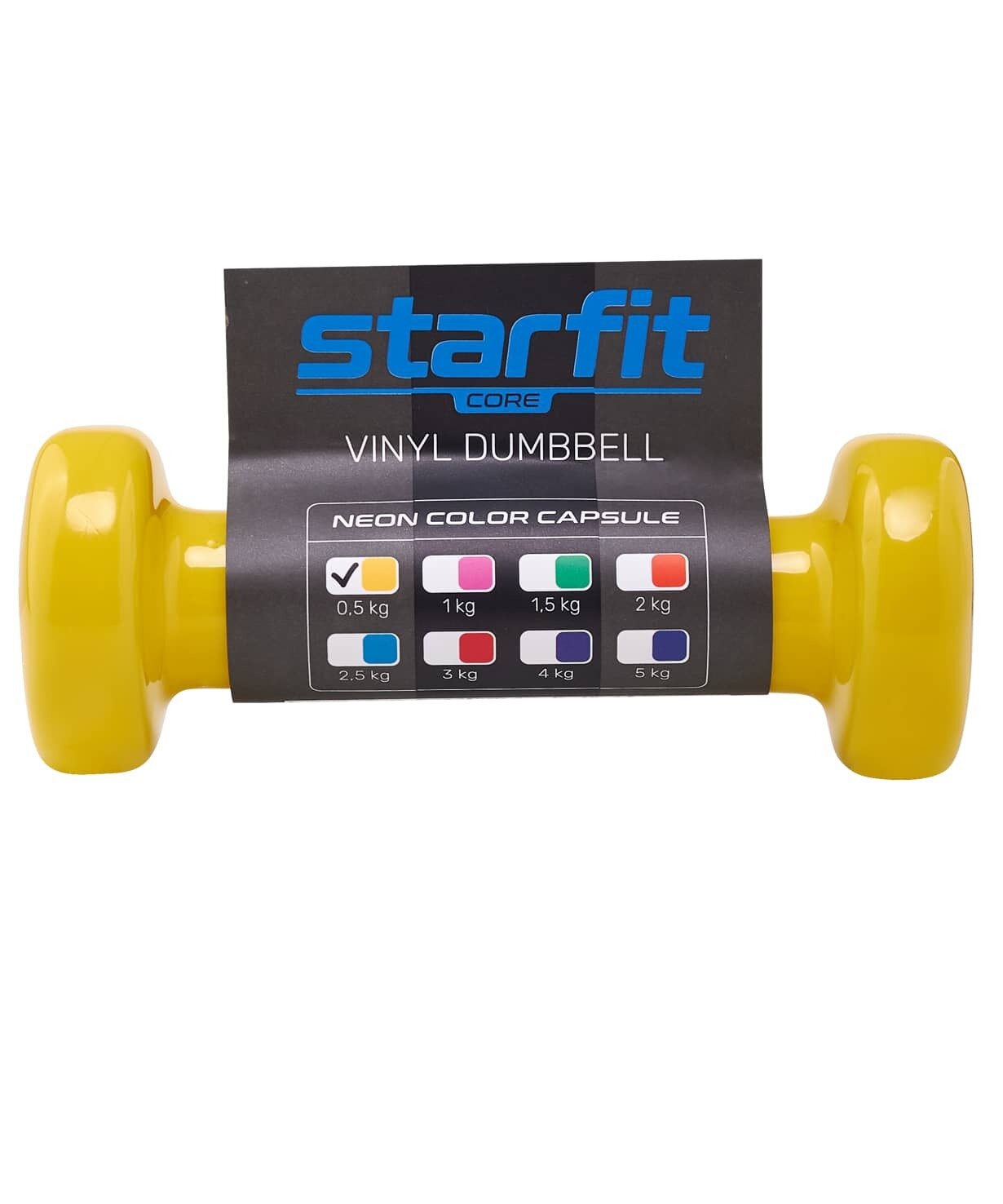 Гантель Starfit Core DB-101 1гант. 0.508кг винил. желтый (УТ-00018820) - фото №19