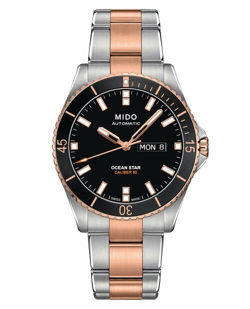 Наручные часы Mido Ocean Star, золотой, серебряный