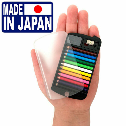 Мини-карандаши цветные 12 шт. в прозрачном пенале