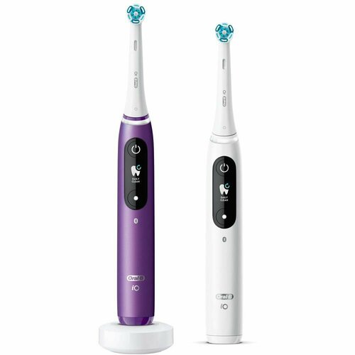 Электрическая зубная щетка Oral-B IO SERIE S8 DUO WHITE/PURPLE электрическая зубная щетка oral b crossaction 3710 white 1 шт