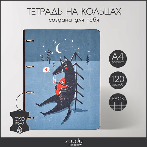 фото Тетрадь общая infolio study "scarytale" на кольцах со сменным блоком, формат а4+ на 120 листов в клетку, гибкая обложка