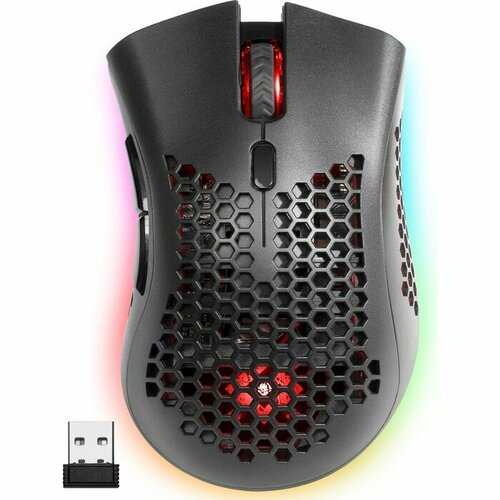 Мышь Defender Warlock GM-709L, беспровод, оптическая, RGB,2400 dpi,400 мАч,8 кнопок, USB, черная