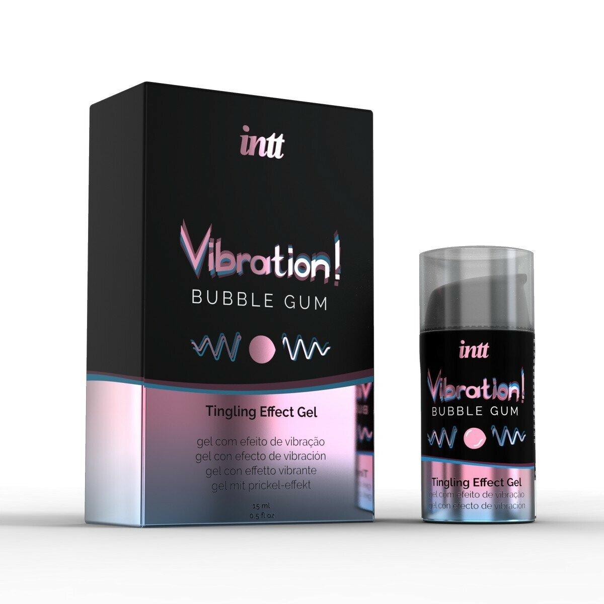 INTT Жидкий массажный гель Vibration! Bubble Gum, 15 мл