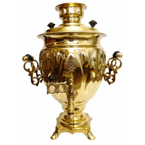 Самовар на дровах угольный 3 л форма желудь латунь 20990₽