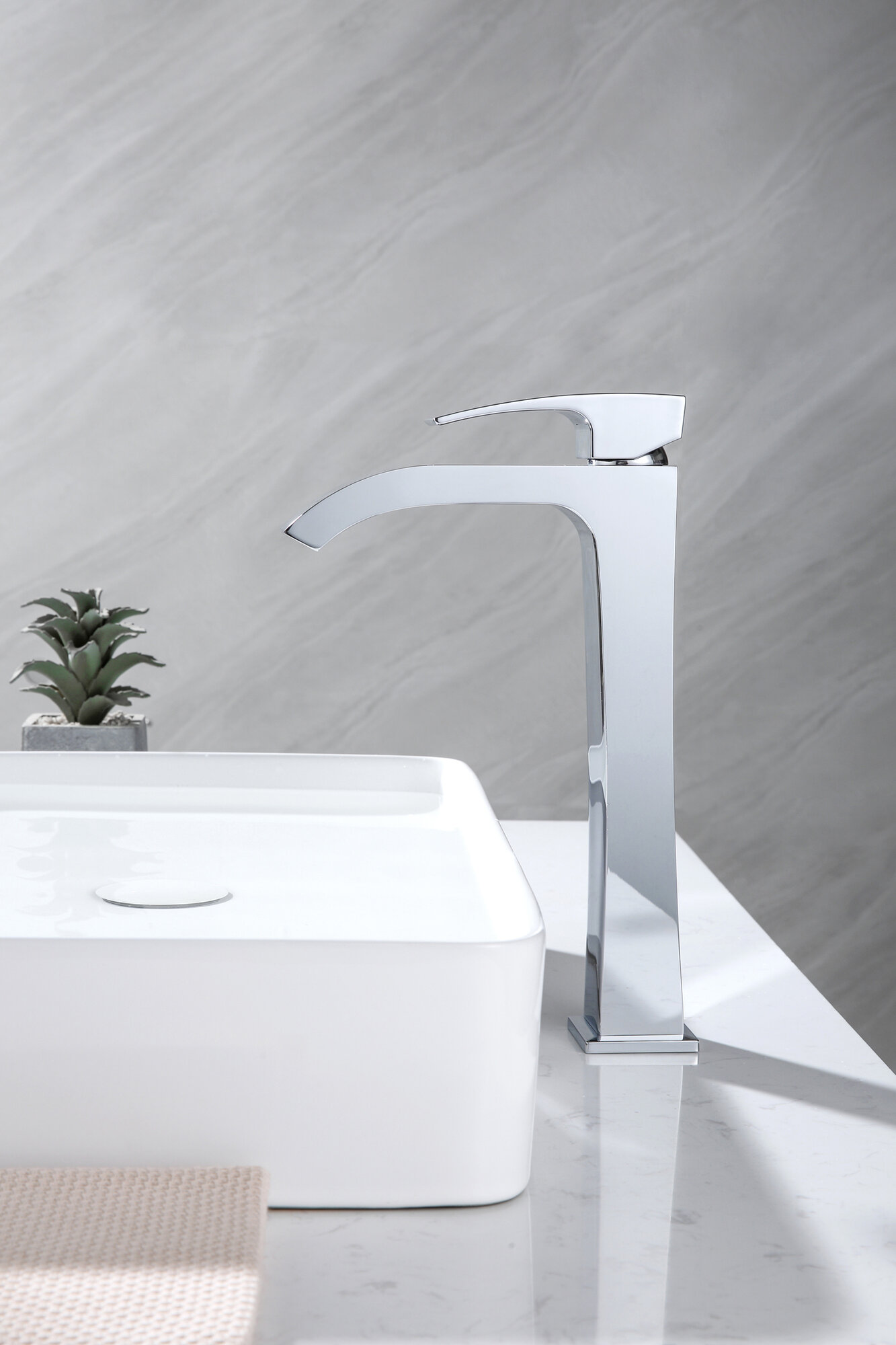 Смеситель для раковины (умывальника) высокий Gappo G1007-81 латунь, хром