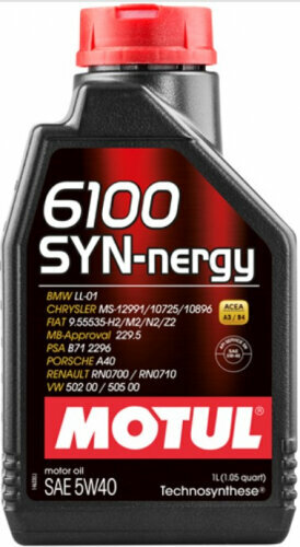 Моторное масло Motul 6100 SYNERGIE 5W-40 полусинтетическое 1 л