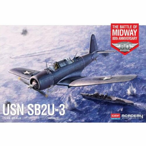 12350 academy американский палубный бомбардировщик sb2u 3 1 48 Academy сборная модель 12350 USN SB2U-3 The Battle of Midway 80th Anniversary 1:48