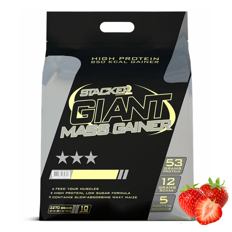 Гейнер для набора массы Stacker2 Gaint Mass Gainer, клубника, 2270 гр.