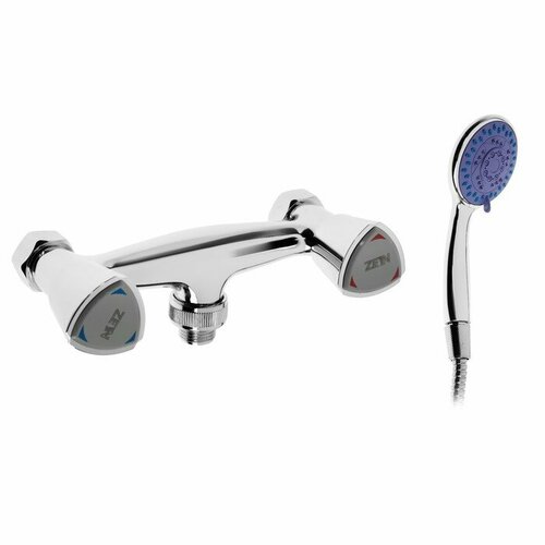 Смеситель для душа ZEIN Z3725 двухвентильный лейка 3 режима шланг 150 см хром 2185₽