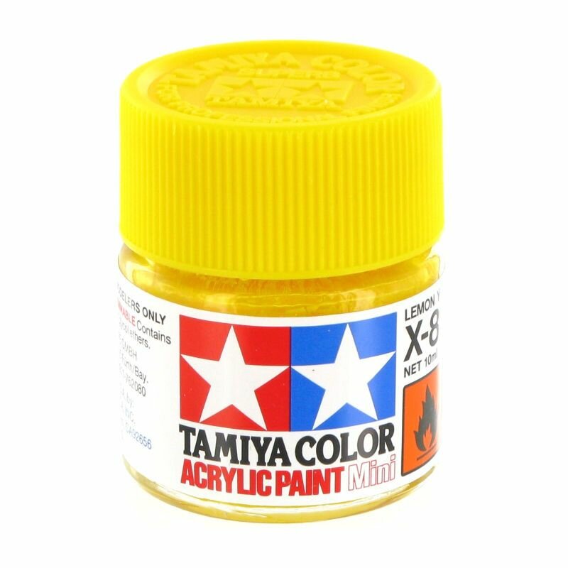 81508 X-8 LEMON YELLOW GLOSS (лимонный жёлтый глянцевый) акриловая краска объем 10мл.