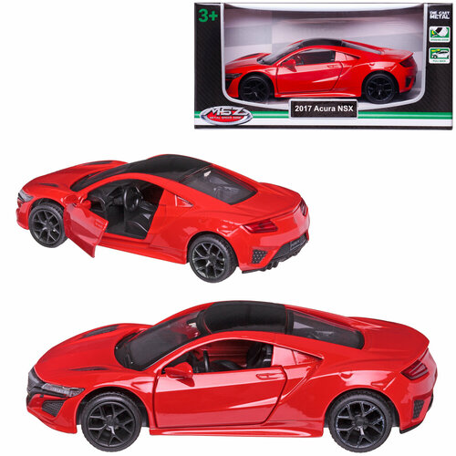 Машинка металлическая MSZ серия 1:43 Honda Acura NSX, цвет красный, инерционный механизм, двери откр