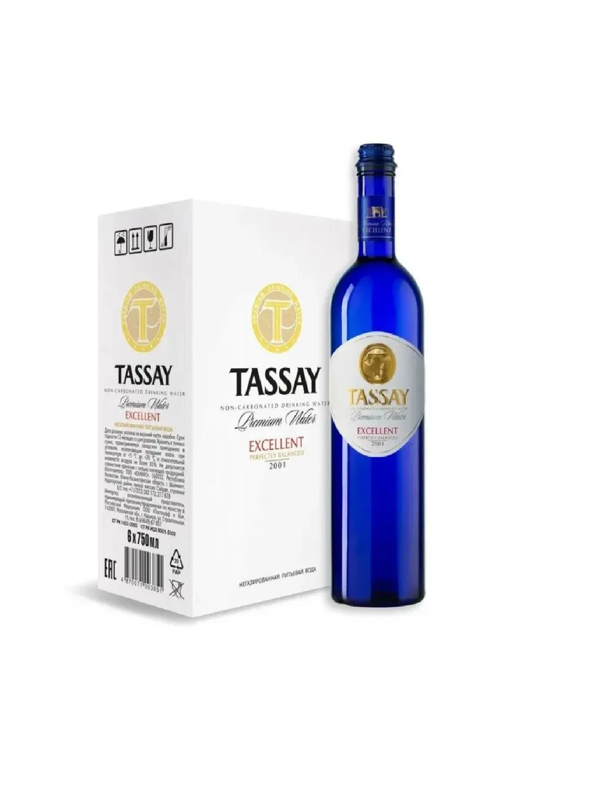 Вода питьевая TASSAY Еxcellent (Тассай Экселент), негазированная, 0.75 л х 6 шт, стекло