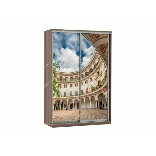 Шкаф купе Модерн 905х450 2-х дверный фотопечать 2 шимо темный 51352₽