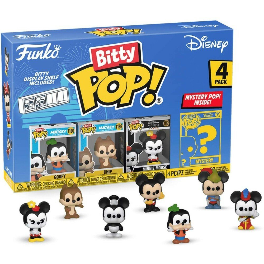 Набор фигурок Funko Disney Classic - Bitty Pop! - Goofy / Chip / Minnie Mouse (Hands Folded) / Mystery 71322