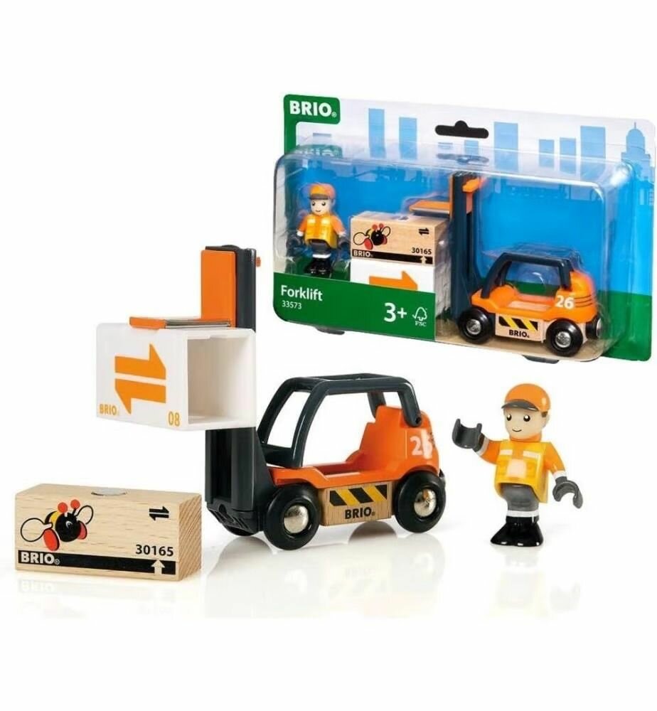 BRIO 33573 Погрузчик с грузом и человечком