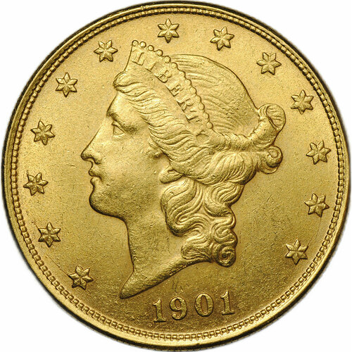 Монета 20 долларов 1901 S Сан-Франциско США cумка guess longacre