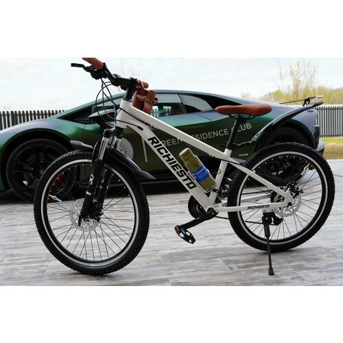 Велосипед горный Richiesto 24 алюминиевый Подростковый детский Унисекс белыйкоричневый 24500₽