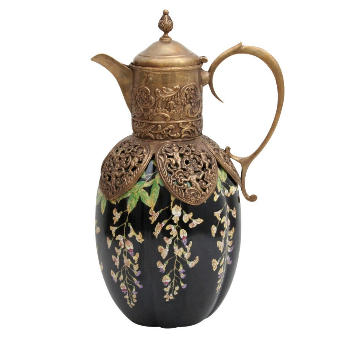 Чайник G&C interiors CH/B1051EC/BK3592/BZ H:36 W:22 D:15 черный/глицинии