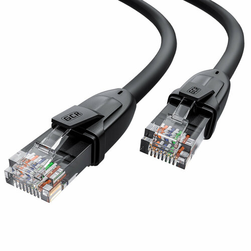 GCR Патч-корд прямой 0.75m UTP кат.6, черный, 24 AWG, ethernet high speed, RJ45, T568B, GCR-52525 Greenconnect GCR-52525